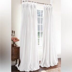 Soft Surroundings Linen Balloon Drapery Panel White 48” X 96”